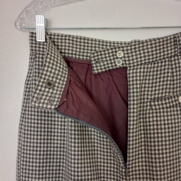 Liz Claiborne Grey & White Check Tweed Wool Vintage Career Skirt - Picture 6 of 9